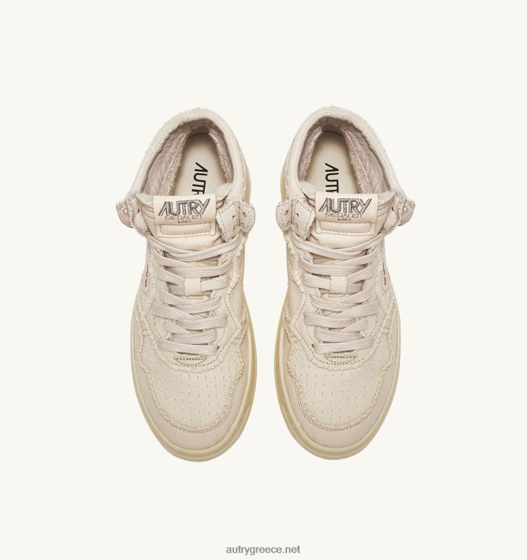 Autry γυναίκες medalist mid sneakers σε λευκό τζιν ιβουάρ 04FXF226 - Image 5