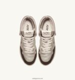 Autry γυναίκες medalist mid sneakers σε πλατινέ και καφέ δέρμα και σουέτ 04FXF235 - Image 5