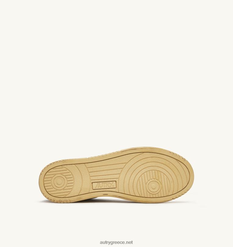 Autry γυναίκες super vintage χαμηλά sneakers σε δερμάτινο λευκό μαύρο και κίτρινο 04FXF202 - Image 4