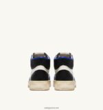 Autry γυναίκες super vintage mid sneakers σε δερμάτινο λευκό μπλε και μαύρο 04FXF203 - Image 3