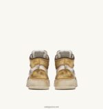 Autry γυναίκες super vintage mid sneakers σε δερμάτινο λευκό καφέ και μελί 04FXF205 - Image 3