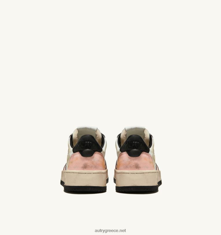 Autry γυναίκες super vintage mid sneakers σε δερμάτινο λευκό και ροζ 04FXF266 - Image 3