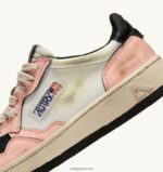 Autry γυναίκες super vintage mid sneakers σε δερμάτινο λευκό και ροζ 04FXF266 - Image 6