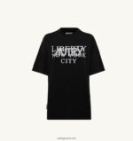 Autry γυναίκες T-shirt με λαιμόκοψη liberty print crew μαύρο 04FXF300 - Image 5